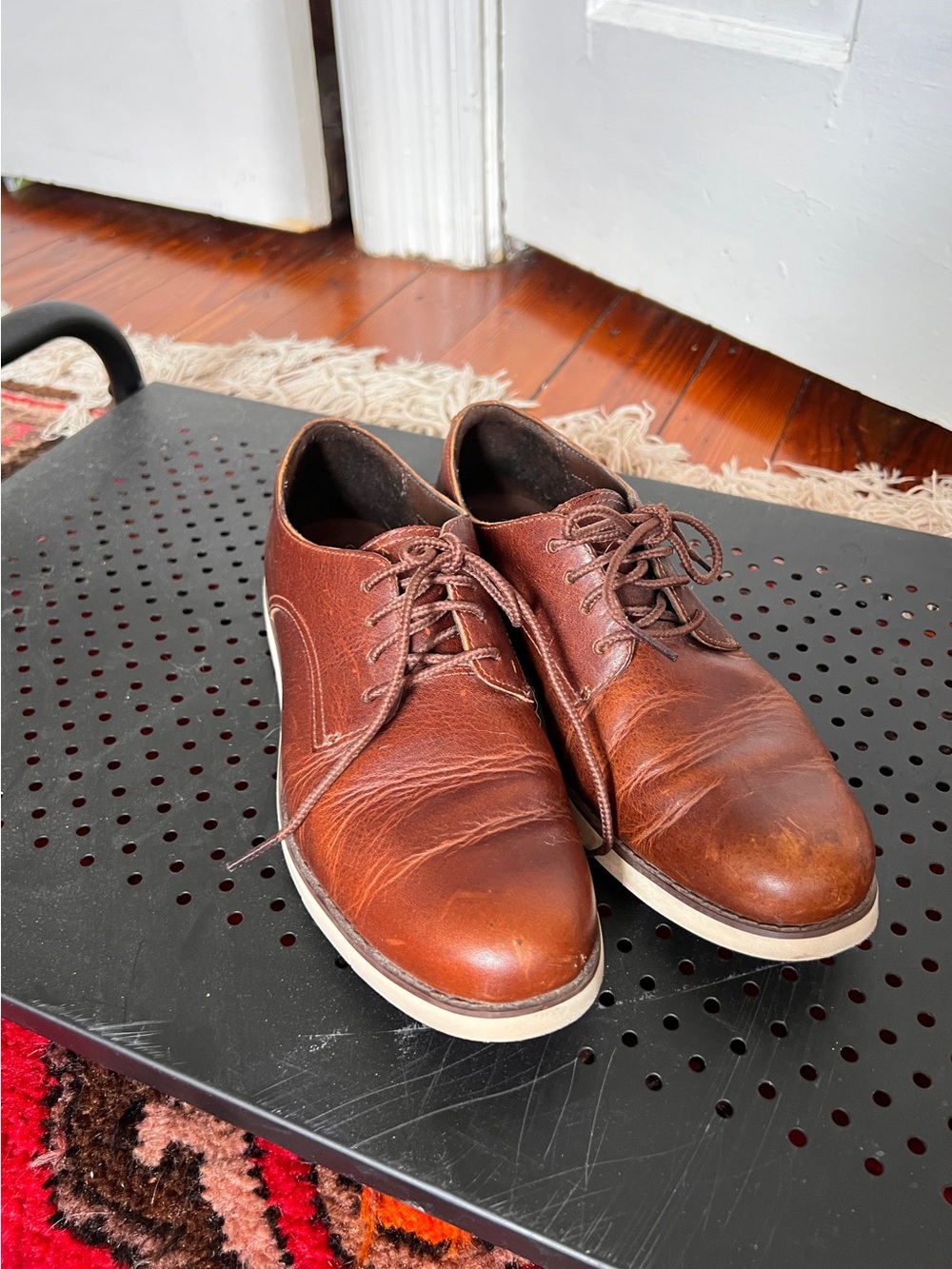 Timberland Chestnut Brown Leather Lace-Up Dress Shoes